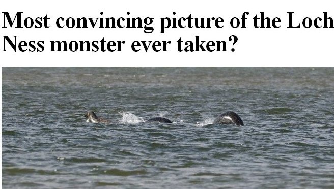 Latest Most Convincing Photo of Nessie the Plesiosaur of Loch Ness